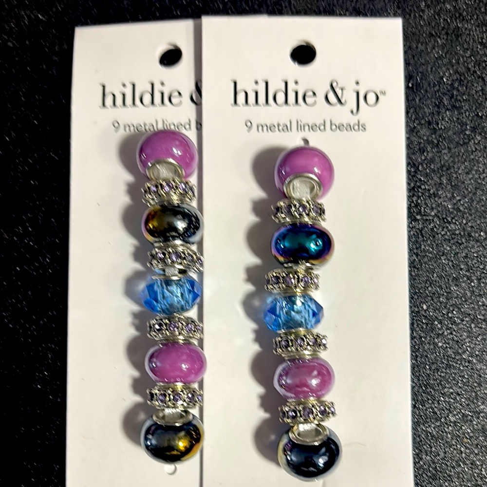 Purple and Blue Beaded Jewelry Set